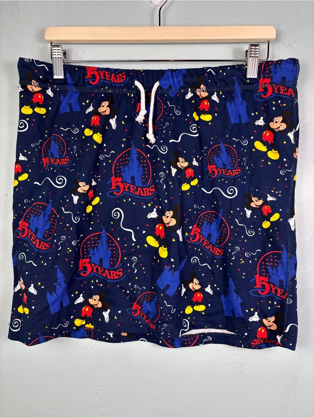 DisneyWorld 50th Vault Collection Mickey Mouse Blue 15 Years Print Skirt